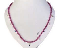 Colar cristais pink