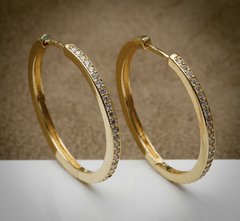 Brinco argola zirconias banhada a ouro 18k