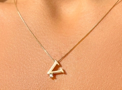 Imagem do Correntinha letra zirconia banho ouro 18k