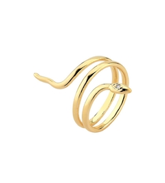 Anel serpente banho ouro 18k