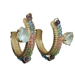 Argolas coloridas banhadas a ouro 18k - Ananogueirasemijoias