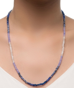 Colar mescla cristais banho ouro 18k