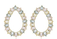 Brinco gota cristais coloridos banhado a ouro 18k - comprar online