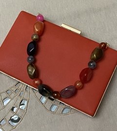 Clutch orange alça pedraria - comprar online
