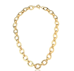 colar elos lisos banho ouro 18k - comprar online