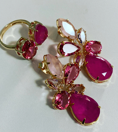 Conjunto pedras banho ouro 18k na internet