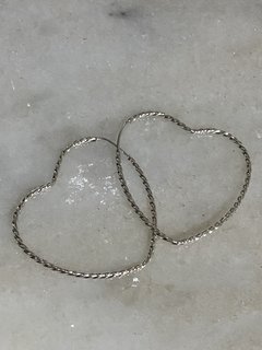 Argola prata coração G