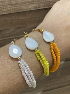 Pulseira cristal madrepérola - Ananogueirasemijoias