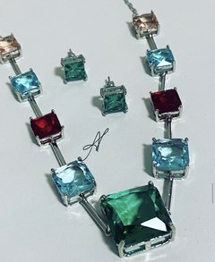 Conjunto cristal ródio branco - comprar online