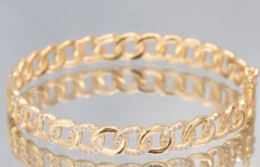 BRACELETE RIGIDO ELOS BANHO OURO 18k