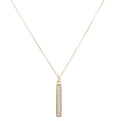 Colar palito cravejado zirconias banhado a ouro 18k