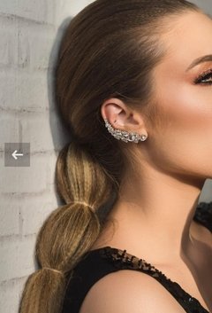 Brinco ear cuff zirconia banhado a ródio branco - comprar online