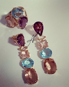 Anel multicolorido banhado a ouro 18k - comprar online