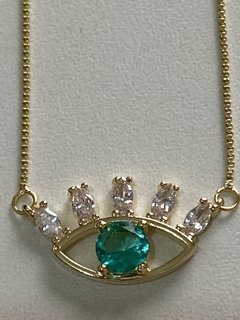 COLAR OLHO GREGO BANHADO A OURO 18k - Ananogueirasemijoias