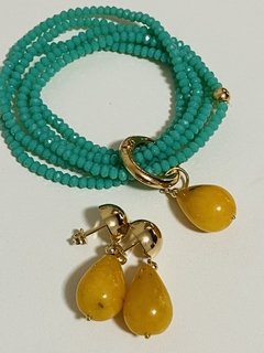 Conjunto cristal colorido - Ananogueirasemijoias