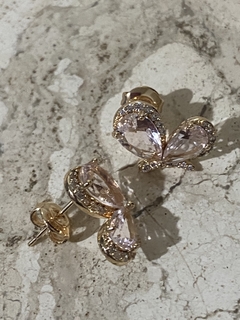 Brinco borboleta cristal banho ouro 18k na internet