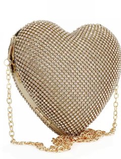 Bolsa Mini coração cristais