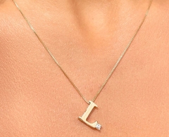 Correntinha letra zirconia banho ouro 18k - comprar online