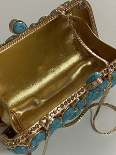 Clutch pedraria turquesa - comprar online