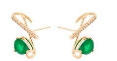 Brinco esmeralda banhado a ouro 18k - comprar online