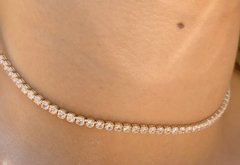 Colar riviera zircônia branca banhado a ouro 18k