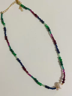 Colar choker cristais banhados a ouro 18k na internet