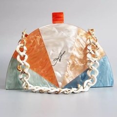 Bolsa Clutch acrílico meia lua na internet