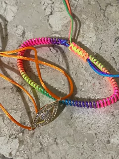 Pulseira handmade neon multicolor