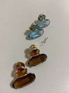 BRINCO CRISTAL BANHADO A OURO 18k - Ananogueirasemijoias