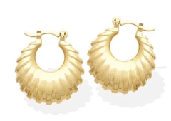 Brinco argola conch banha ouro 18k