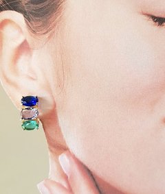 Brinco multicolorido banhado a ouro 18k - comprar online