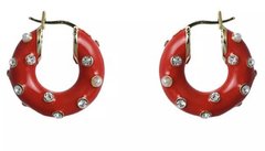 Brinco argola esmaltada com zirconias e mini pérolas na internet