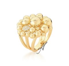 Anel esferas banhado a ouro 18k