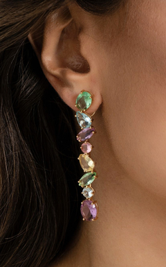 Brinco multicolorido banhado a ouro 18k - comprar online