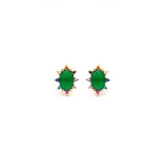 Brinco esmeralda zirconias coloridas banhado a ouro 18k