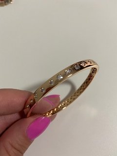 Bracelete cristais banhado a ouro 18