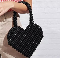 Bolsa coração preto cristais - comprar online
