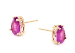 Brinco gota ametista banhdo a ouro 18k - comprar online