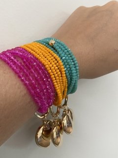 Pulseira cristal pingente coração