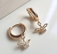 Brinco argola pingente banhado a ouro 18k