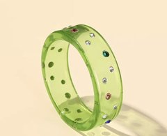 Bracelete resina transparente cristais coloridos - comprar online