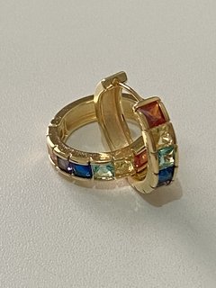 Argola colorida banhada a ouro 18h M - comprar online