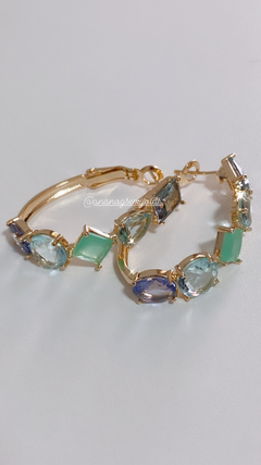 Argola colorida banho ouro 18k