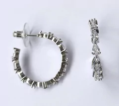 Argola zircônia ródio branco