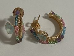 Argolas coloridas banhadas a ouro 18k
