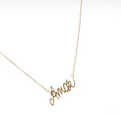 Colar Amor & Fé banhado a ouro 18k na internet
