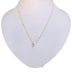 Colar com pingente em Paraíba banhado a ouro 18k