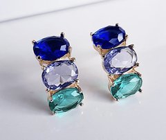 Brinco multicolorido banhado a ouro 18k