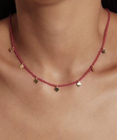 Colar cristais com pingentes banhados a ouro 18k - comprar online