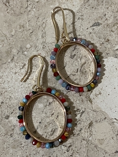 Brinco cristais banho ouro 18k - comprar online